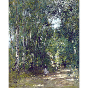 Репродукции на картини: Околностите на Трувил, Алея под дърветата (1885) – Йожен Буден